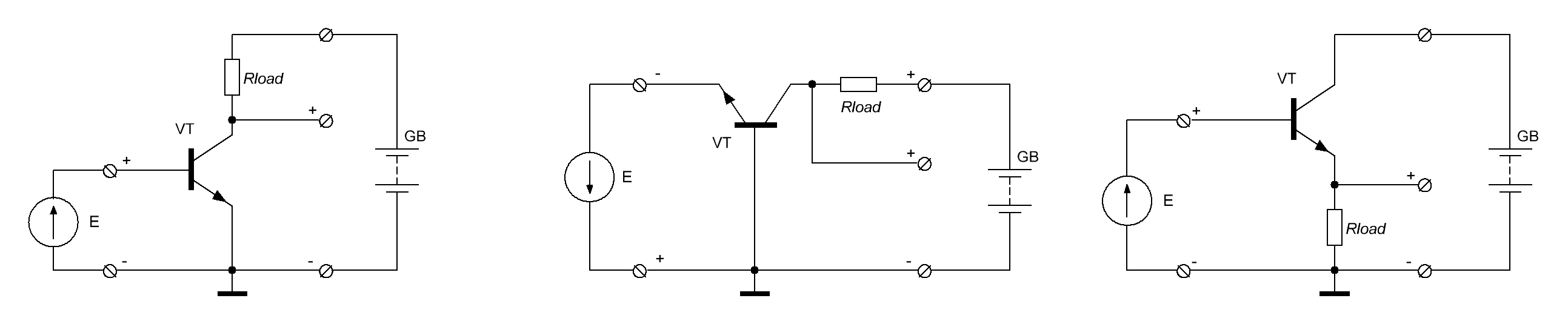 Основные способы включения биполярного транзистора